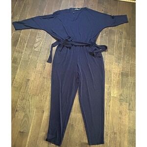 Lauren Ralph Lauren Size XL 3/4 Sleeve‎ Blue Jumpsuit Romper